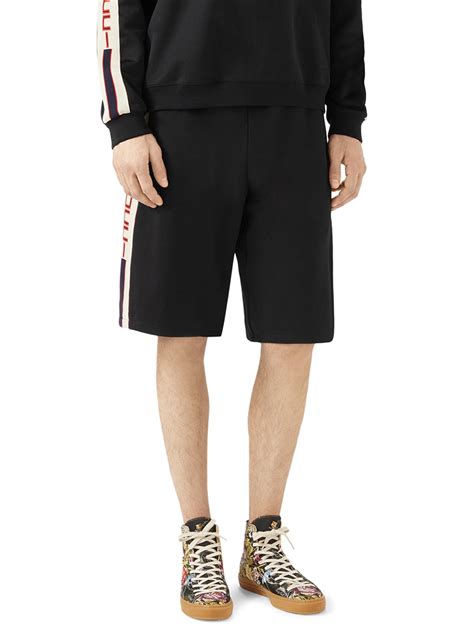 Technical jersey shorts in black 